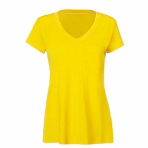 Cabi Size Large L Fold Pocket Tee #5923 yellow sulfur The Dreamer Spring 2021